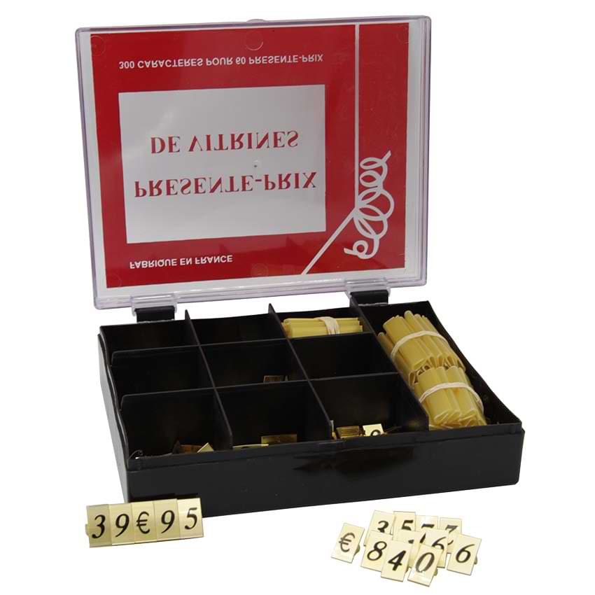 Boite de N° pour affichage prix - H. 10 X L. 18 mm - Or