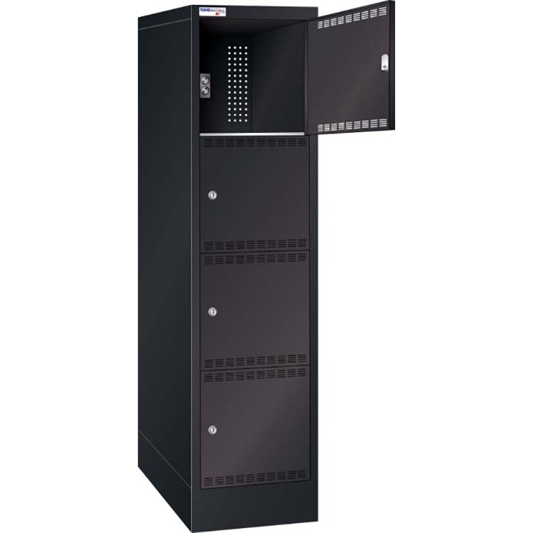 Armoire casiers alimentés E-Bike - 1 colonne X 4 cases