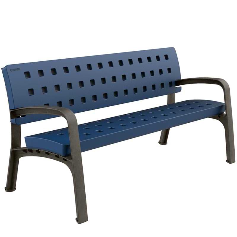 Banc public polyéthylène L. 1700 mm - Bleu RAL 5005