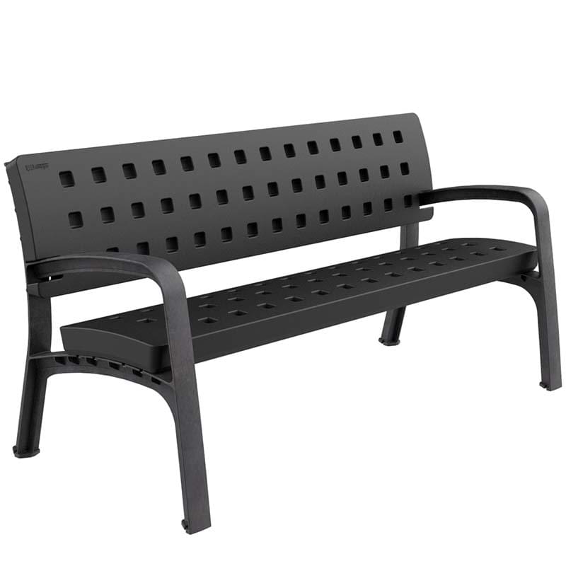 Banc public polyéthylène L. 1700 mm - Gris RAL 7021
