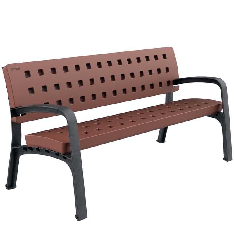 Banc public polyéthylène L. 1700 mm - Marron RAL 8017