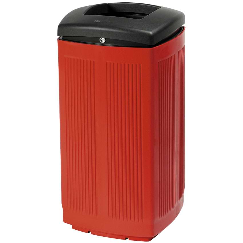 Corbeille polyéthylène H.D 60L - Rouge RAL 3020