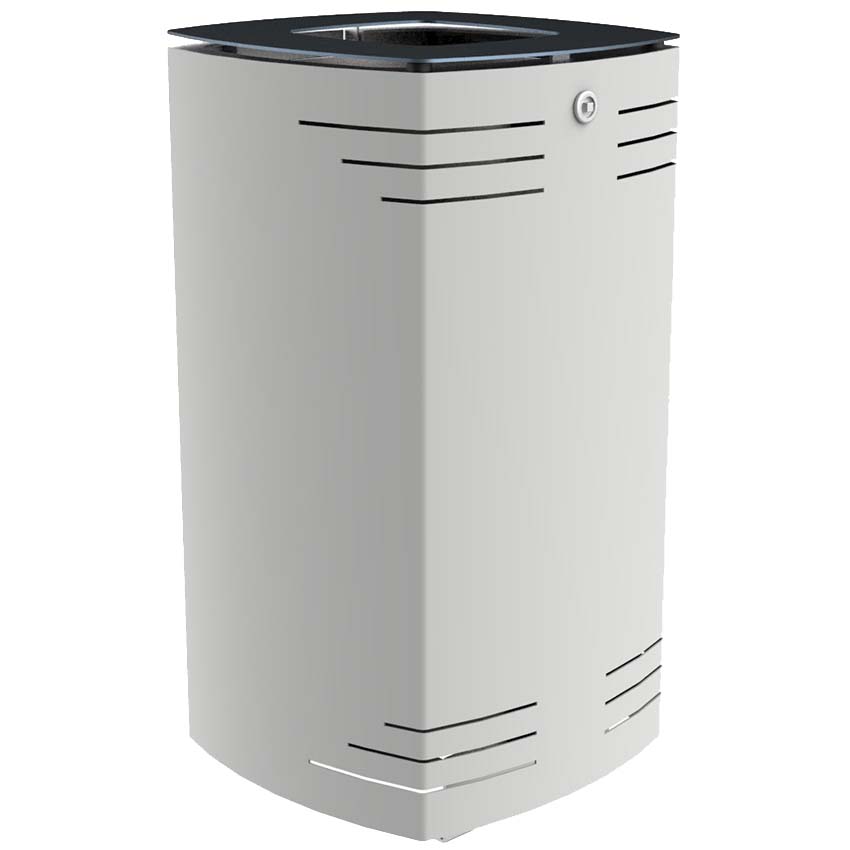 Corbeille de ville acier Vallauris 60L - Gris RAL 9006