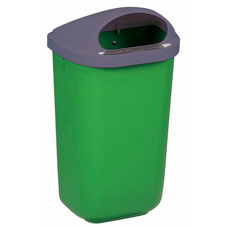 Corbeille polypropylène 50L - Tête grise - Corps vert