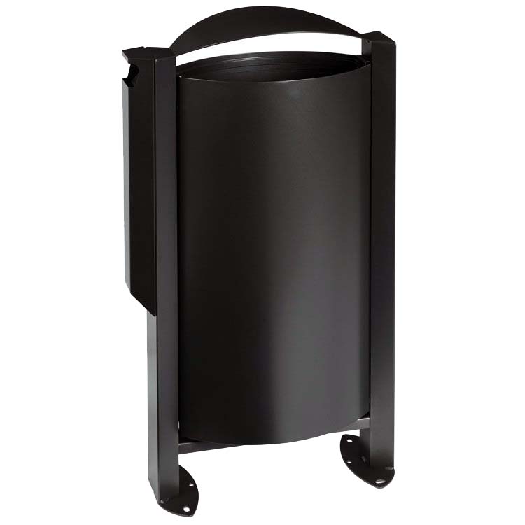 Corbeille sur pied 60L avec cendrier - Gris manganèse