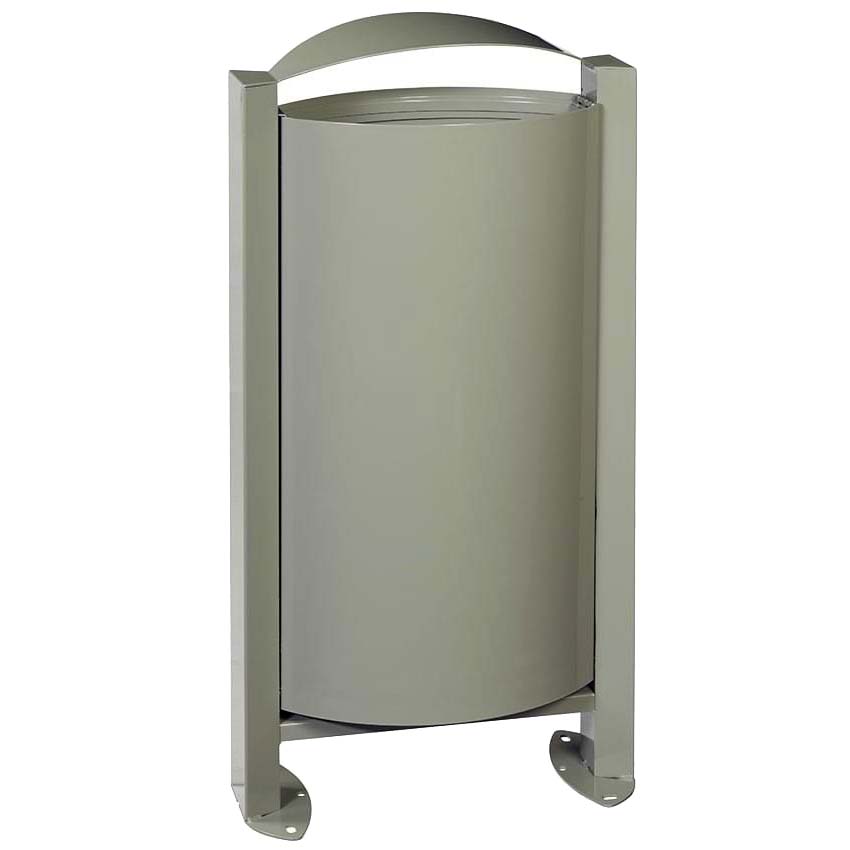 Corbeille sur pied 60L sans cendrier - Gris ciment RAL 7033