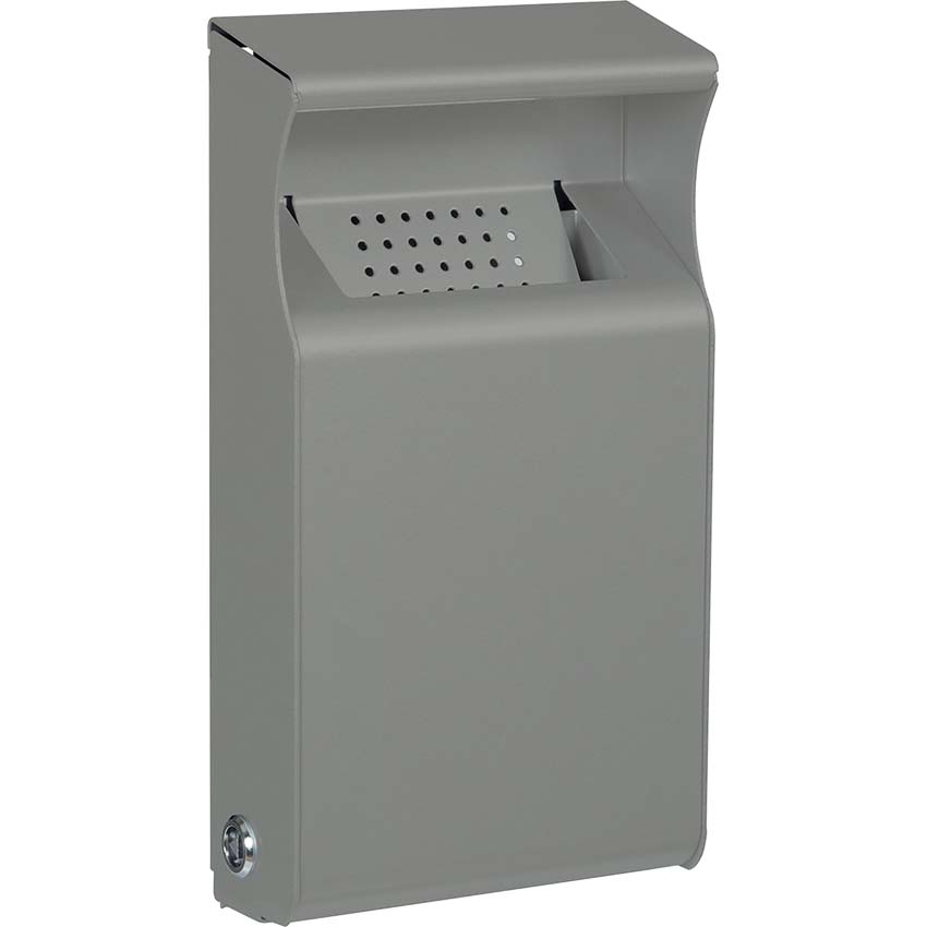 Cendrier acier mural 1L - Gris métal RAL 9022