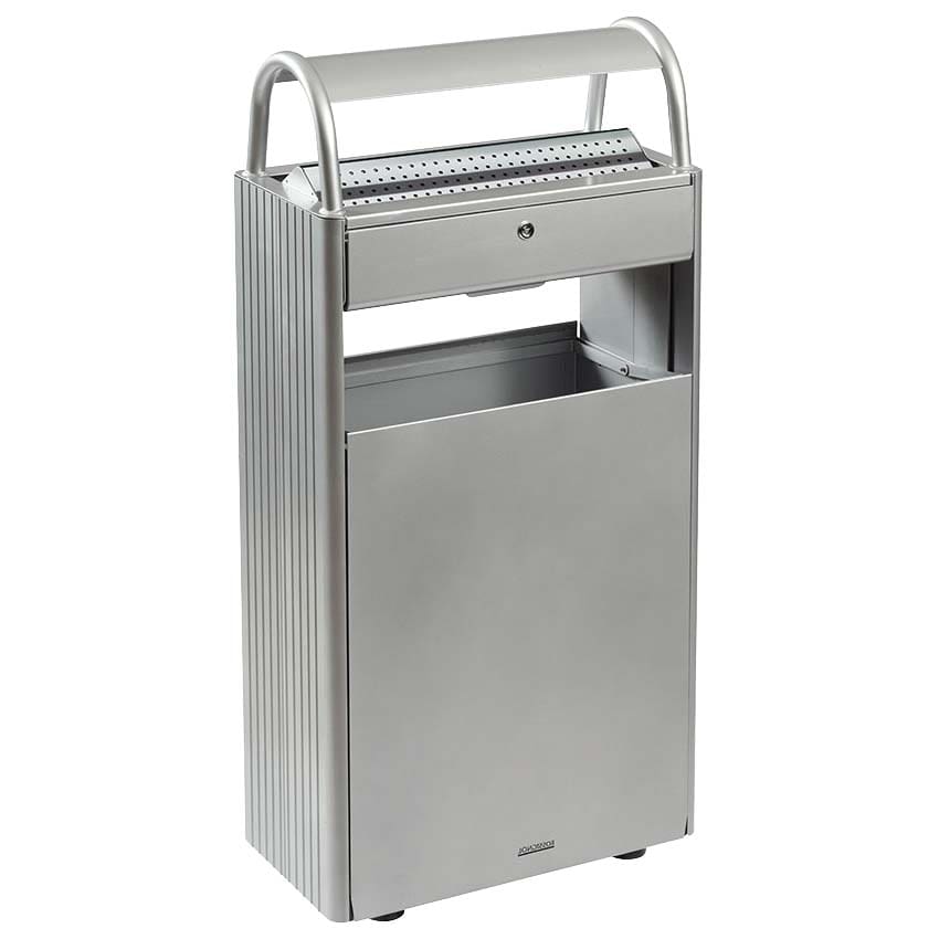 Cendrier-corbeille sur pied 12L / 60L -  Gris métal RAL 9022