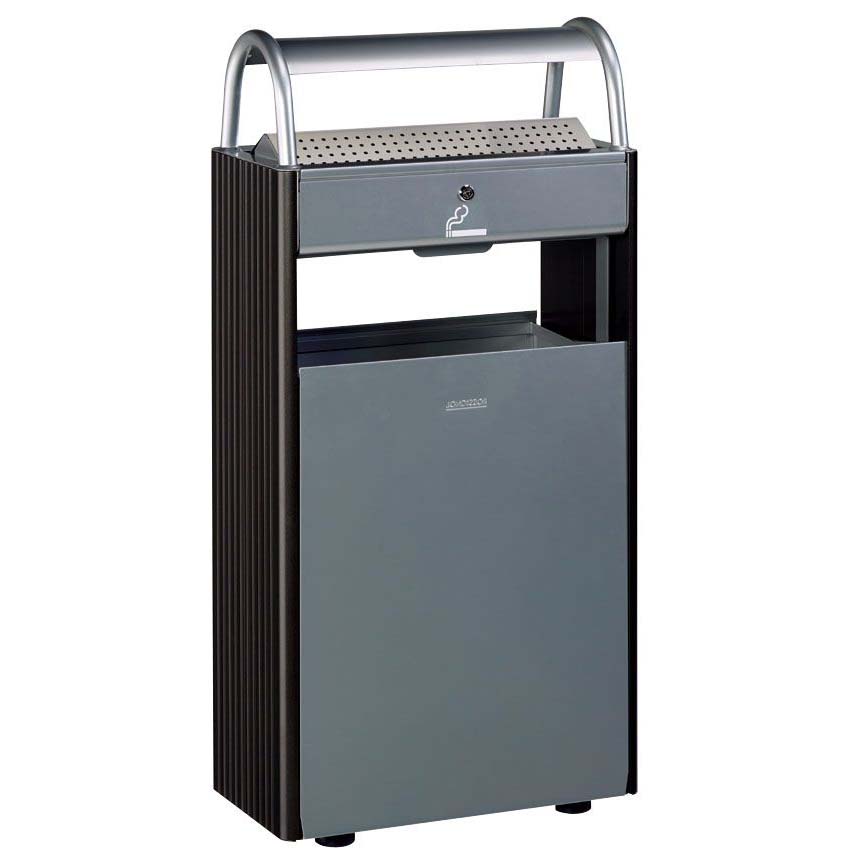 Cendrier-corbeille sur pied 12L / 60L -  Gris métal 9022 / Gris manganèse