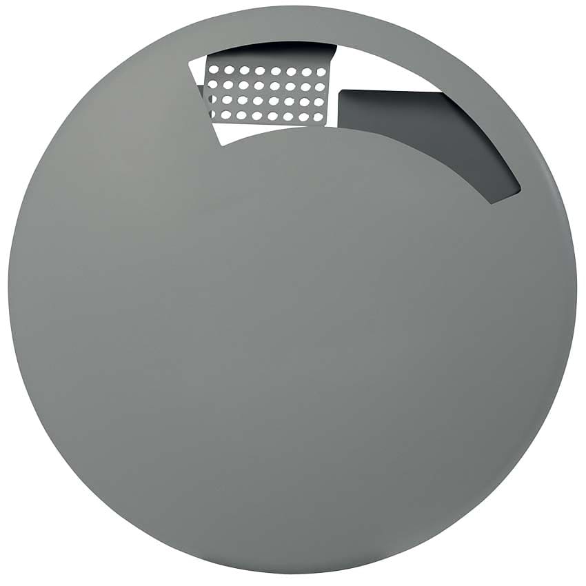 Cendrier mural Disco 1,5L - Gris métal RAL 9022