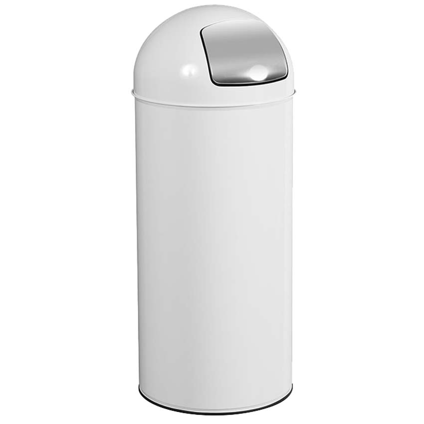 Poubelle à trappe Push 45L - Blanc RAL 9016
