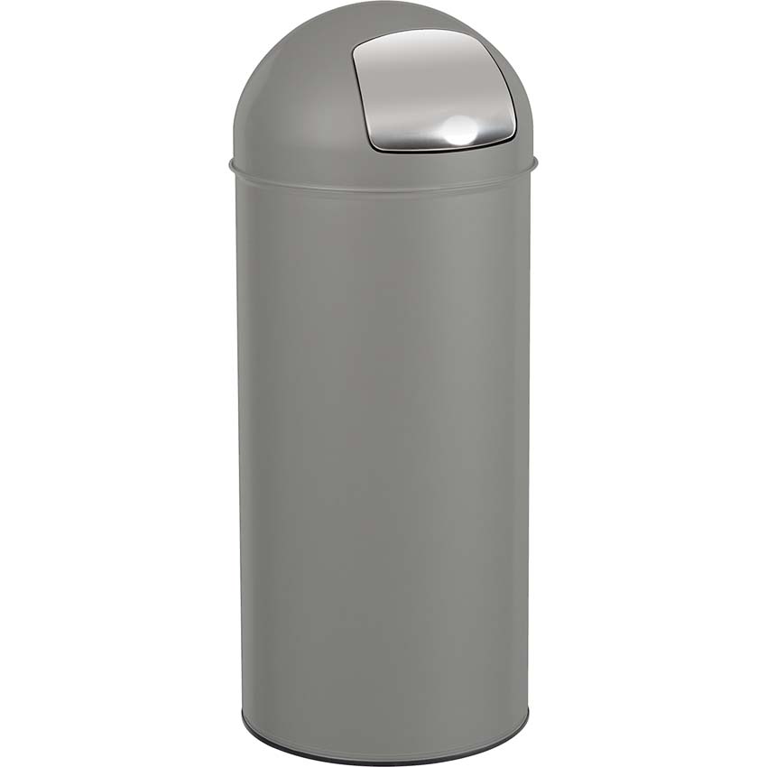 Poubelle à trappe Push 45L - Gris métal RAL 9022