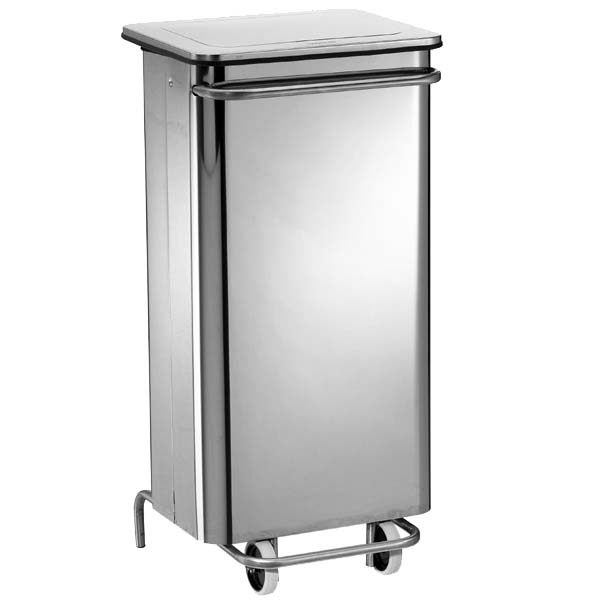 Collecteur mobile à pédale 110L - Inox