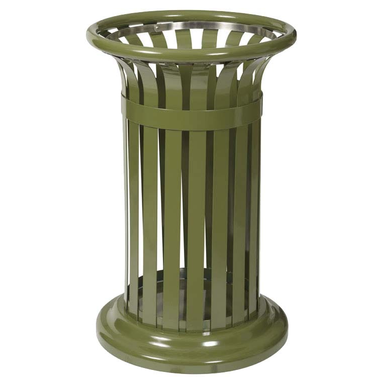 Corbeille acier tulipe 60L - Vert olive RAL 6003