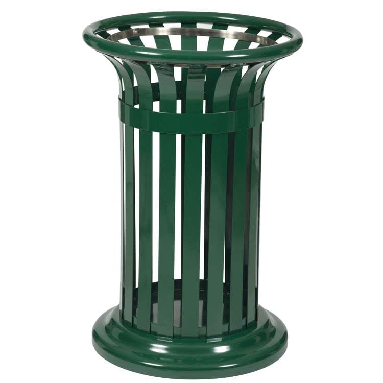 Corbeille acier tulipe 60L - Vert mousse RAL 6005