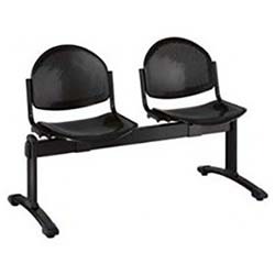 Siège sur poutre acier noir - 2 places