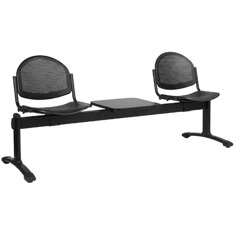 Poutre 2 sièges + 1 tablette - Coloris noir