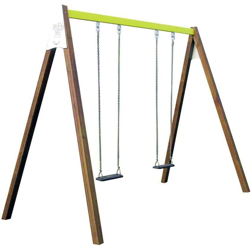 Portique bois 2 m équipé de 2 balançoires