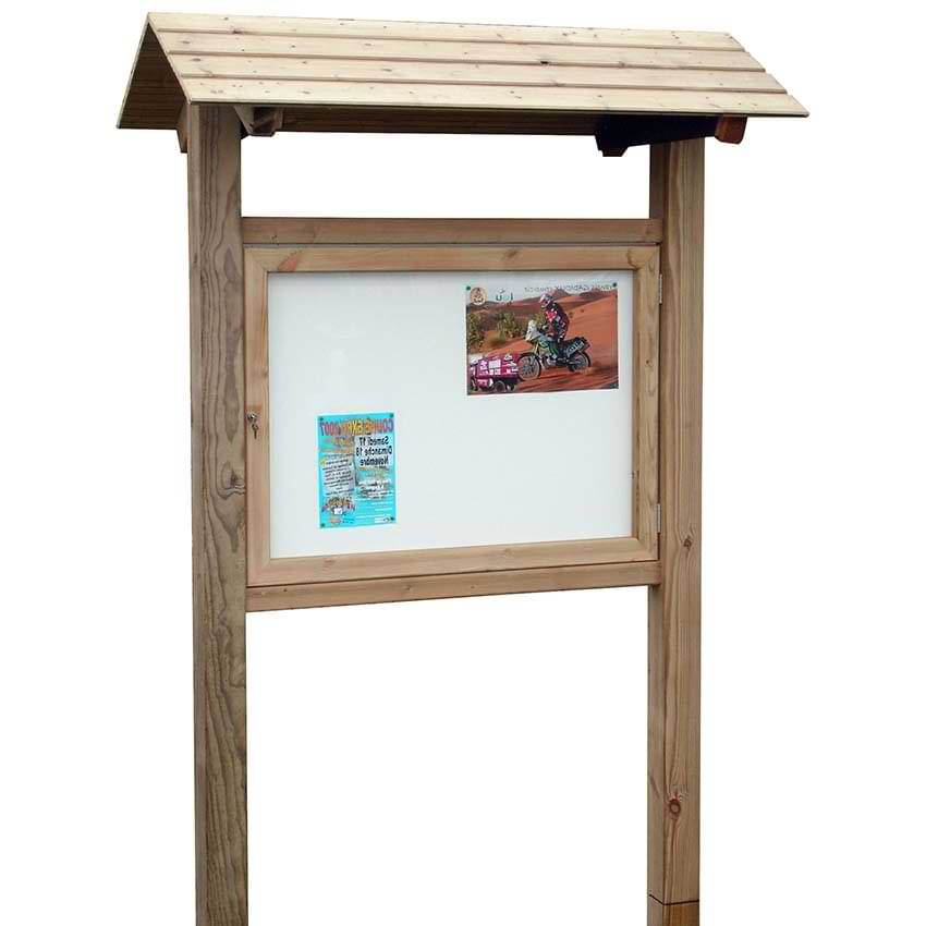 Vitrine extérieure bois avec toit - 1300 X 1300 mm
