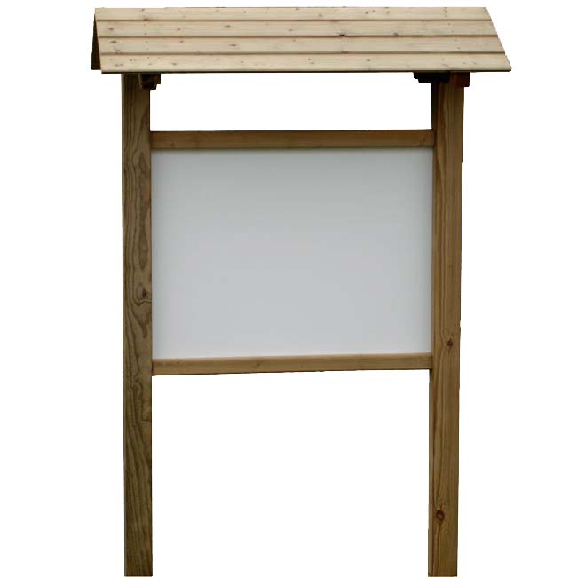 Panneau d'affichage bois avec toit - 1300 X 1300 mm