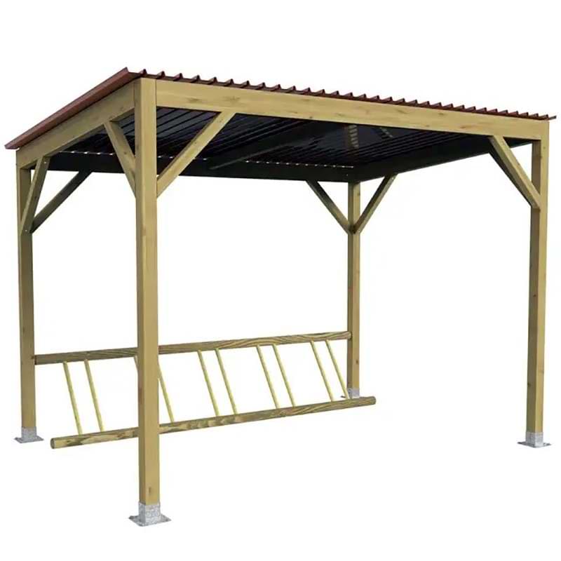 Abri vélos bois 10 places - L. 6000 mm