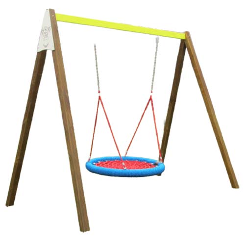 Portique bois 2 m équipé d'une grande nacelle