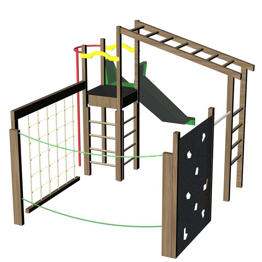 Jeu extérieur multi-activités Les Comanches - Version glissière