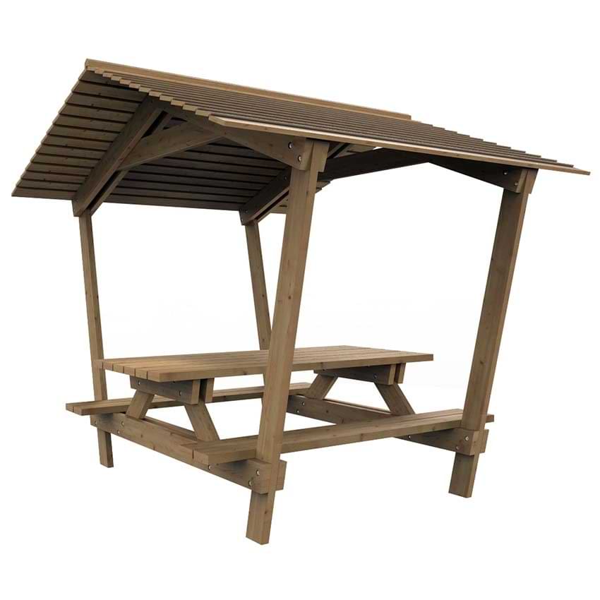 Table-banc pique nique avec toit - Version Standard