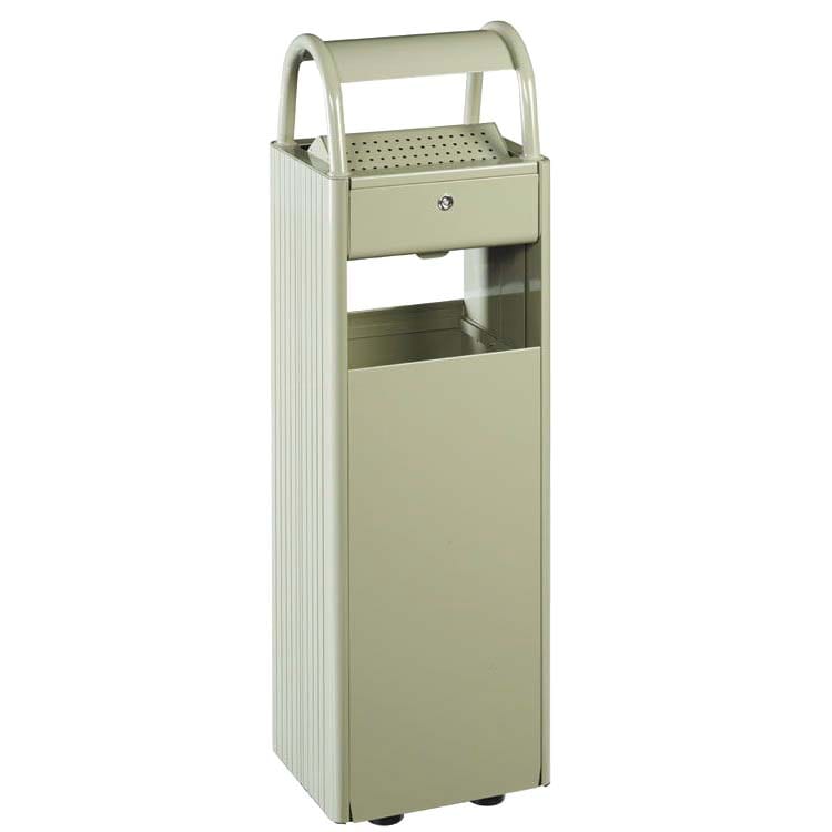 Cendrier-corbeille sur pied 6L / 30L - Gris ciment RAL 7033