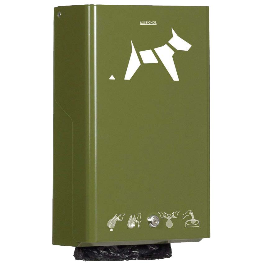 Distributeur de sachets hygiène canine - Vert olive RAL 6003