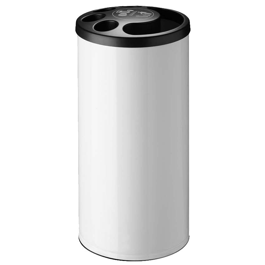Collecteur de gobelets (capacité 800 gobelets) + corbeille 25L - Blanc
