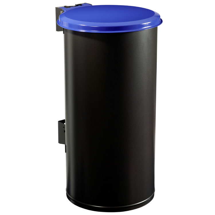 Poubelle murale Tubo 80L - Couvercle Bleu RAL 5002