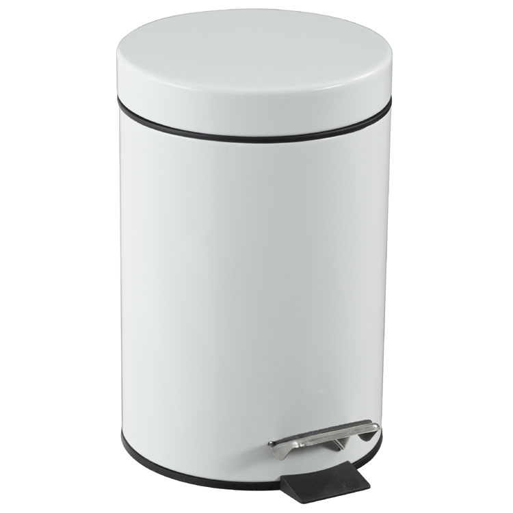 Poubelle à pédale métal Essencia blanc - 3L
