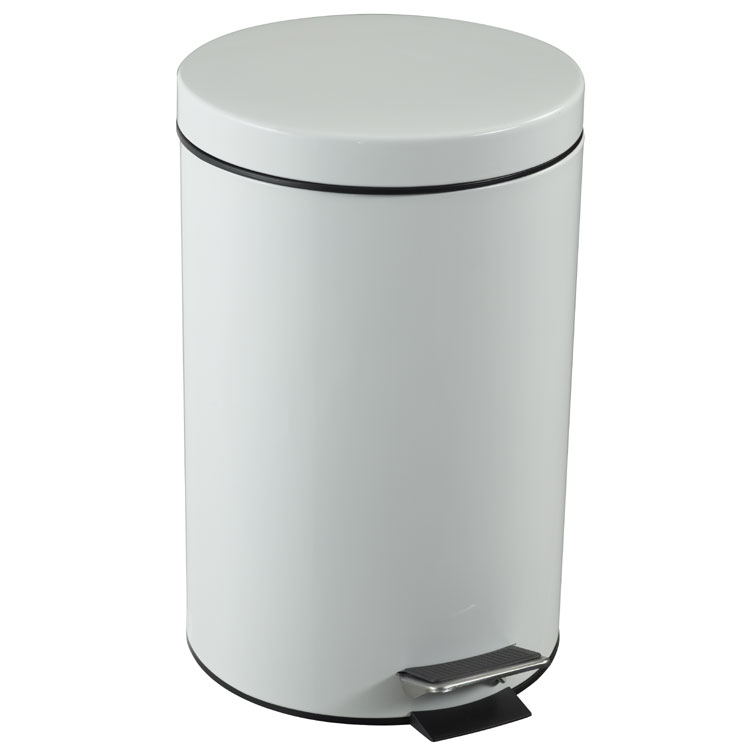 Poubelle à pédale métal Essencia blanc - 14L