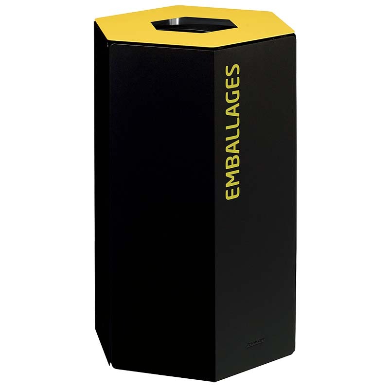 Poubelle tri-sélectif 50L - Sans serrure - Jaune RAL 1021 / Emballages