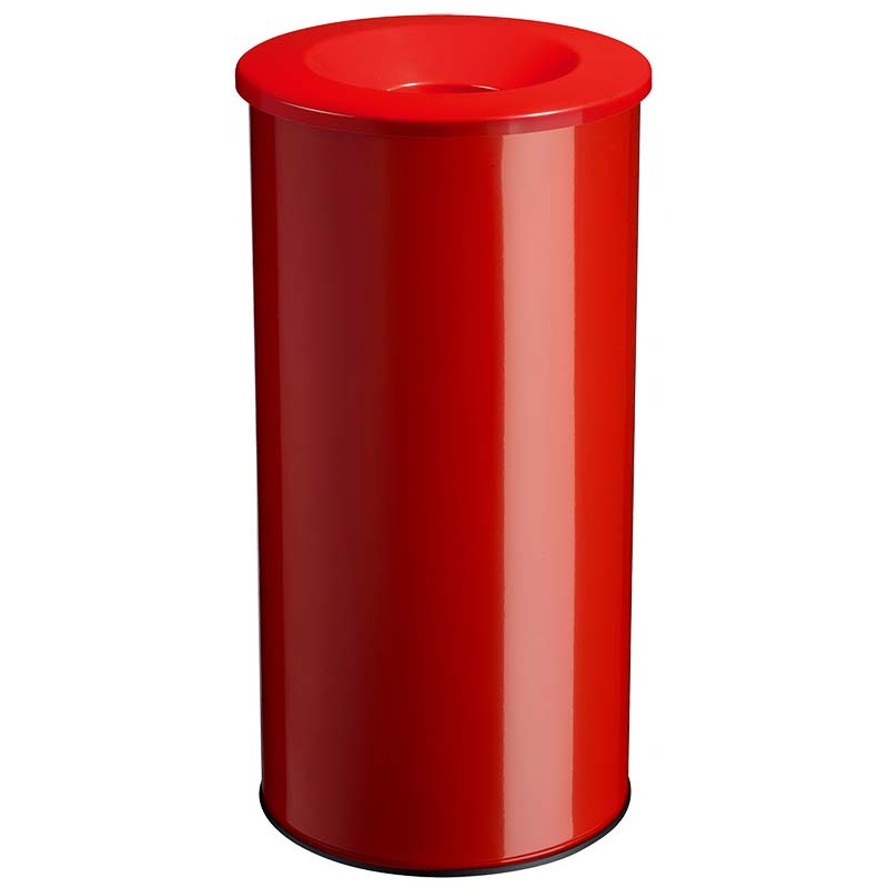 Poubelle anti-feu Néo 50L - Rouge RAL 3020