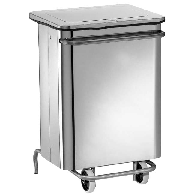 Collecteur mobile à pédale 70L - Inox