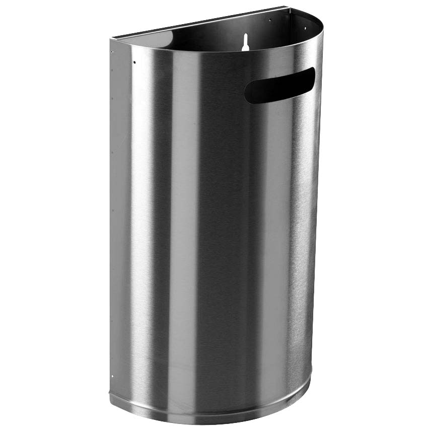 Corbeille décrochable murale 20L - Inox AISI 304