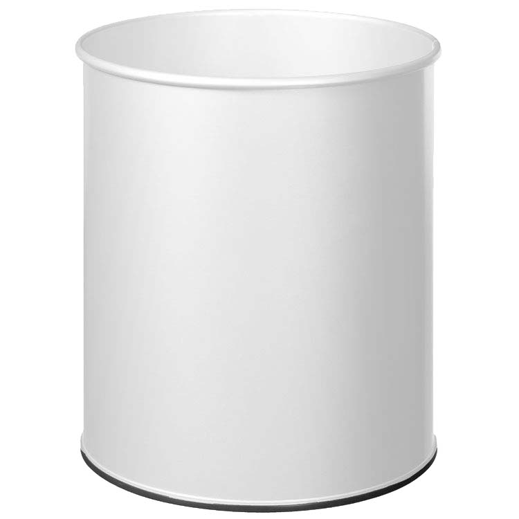 Corbeille à papier métal 15L - Blanc RAL 9016