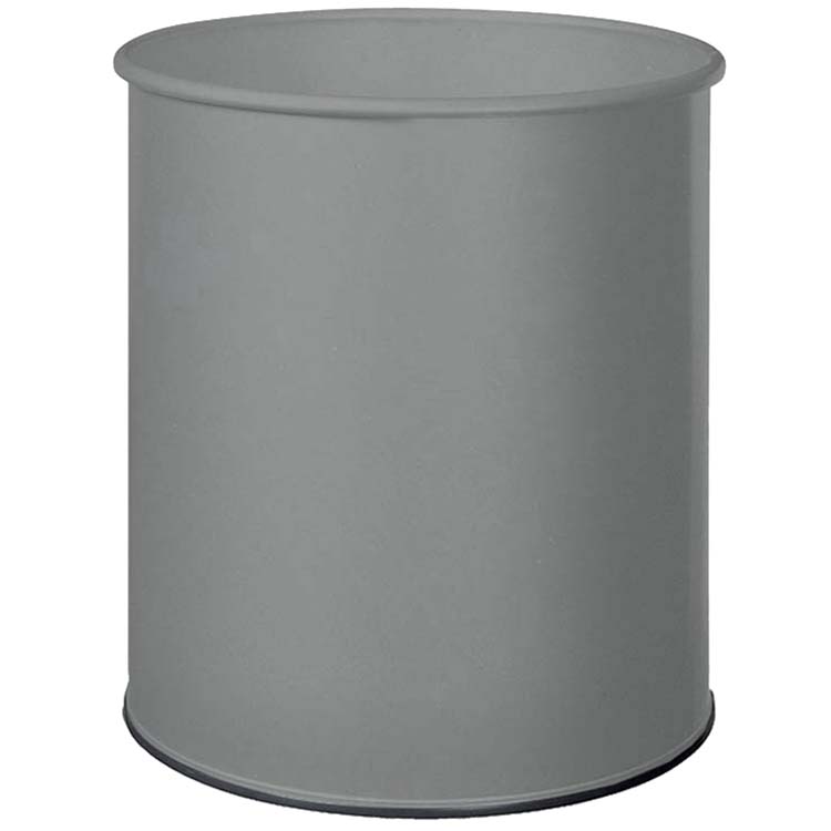 Corbeille à papier métal 15L - Gris métal RAL 9022