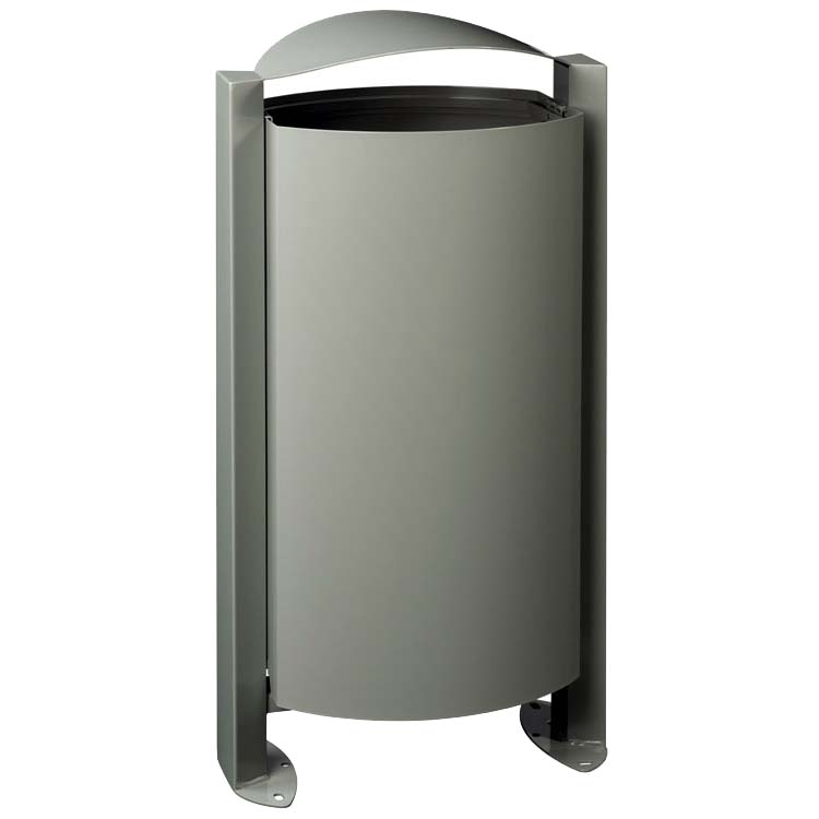 Corbeille sur pied 100L sans cendrier - Gris ciment RAL 7033