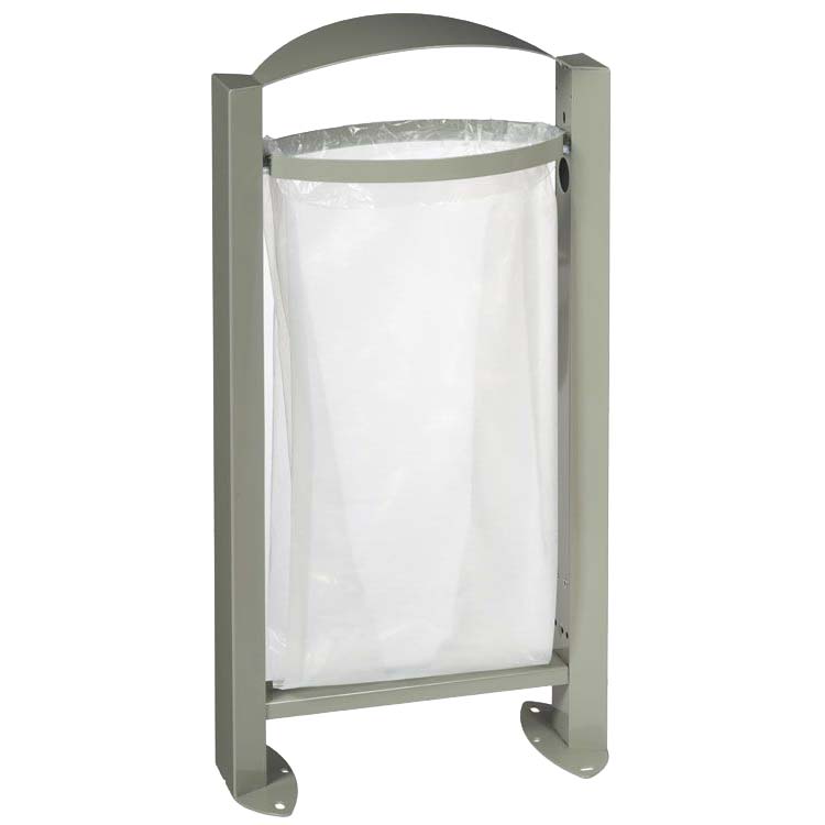 Corbeille support de sac Vigipirate 60L sans cendrier -  Gris ciment RAL 7033