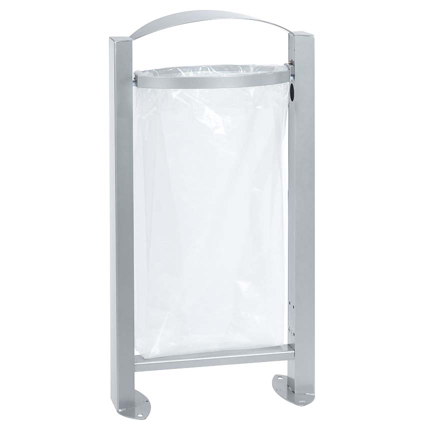 Corbeille support de sac Vigipirate 60L sans cendrier - Gris métal RAL 9006
