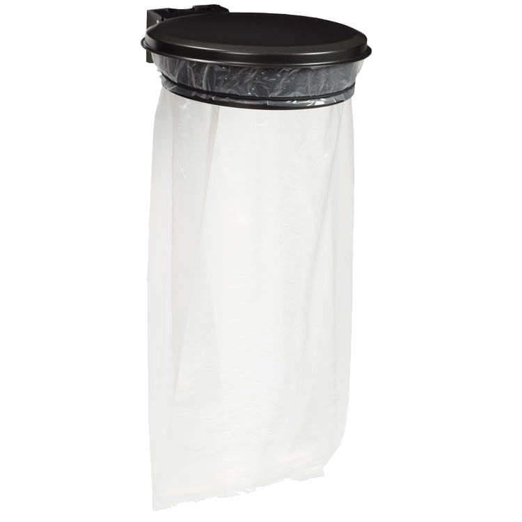 Collecteur porte-sac mural extérieur avec couvercle - Gris manganèse