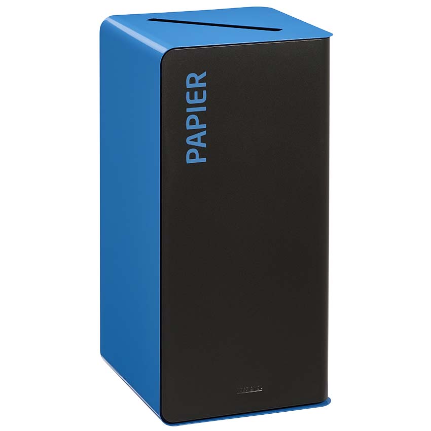 Borne de tri sélectif support sac 75L - Bleu RAL 5015 / Papier