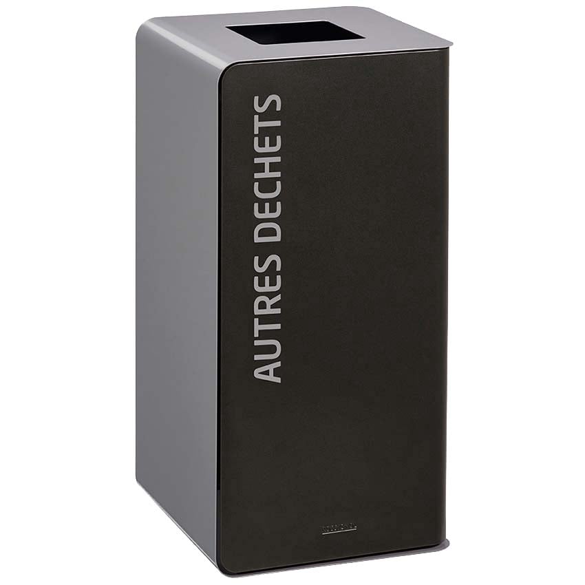 Borne de tri sélectif support sac 75L - Gris RAL 9022 / Autres déchets