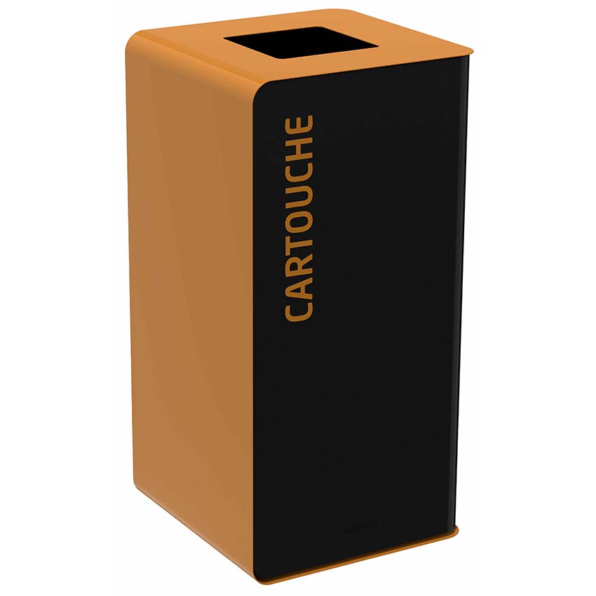 Borne de tri sélectif support sac 75L - Marron RAL 8001 / Cartouches