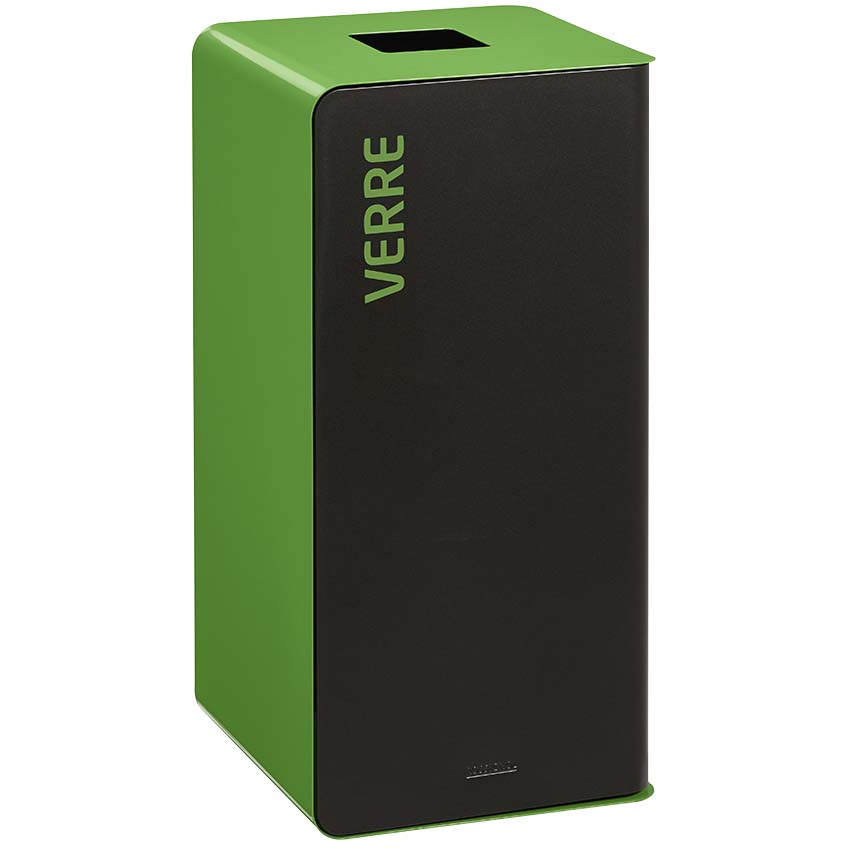 Borne de tri sélectif support sac 75L - Vert RAL 6018 / Verre
