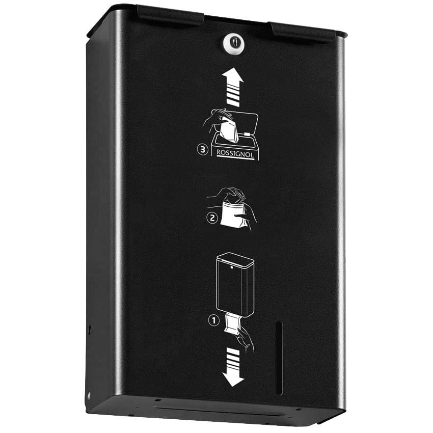 Distributeur sachets périodiques + poubelle 10L - Gris manganèse