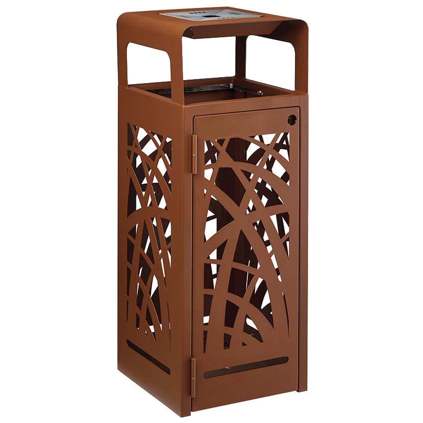 Corbeille Vaison 110L - Avec cendrier - Aspect Corten